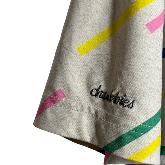 Chubbies Mens Medium Polo Shirt Multicolor 80s Style Brush Strokes Short Sleeve - Picture 4 of 6